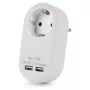 ENTAC Stekkerdoos-adapter met 2x USB-A Wit