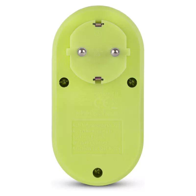 ENTAC Stekkerdoos-adapter met 2x USB-A Lime