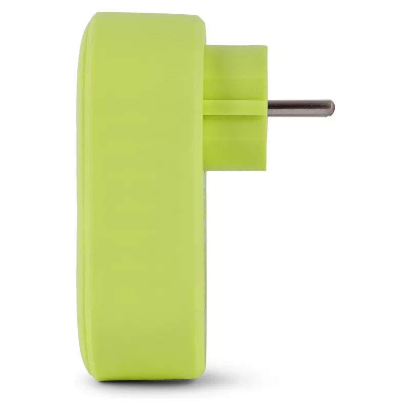 ENTAC Stekkerdoos-adapter met 2x USB-A Lime