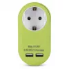 ENTAC Stekkerdoos-adapter met 2x USB-A Lime