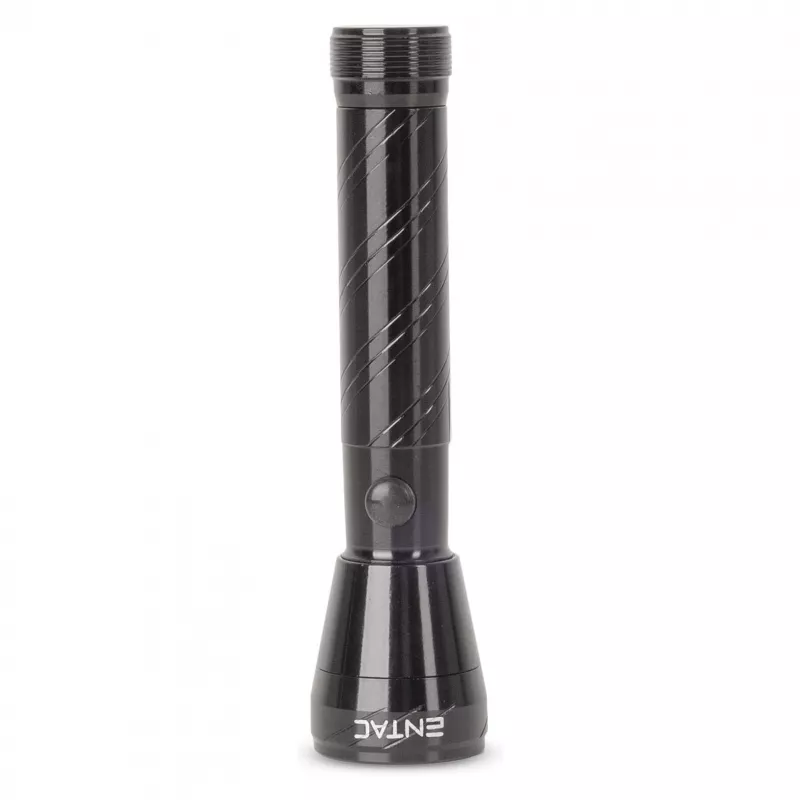 ENTAC 1W LED-zaklamp aluminium zwart AA-batterij