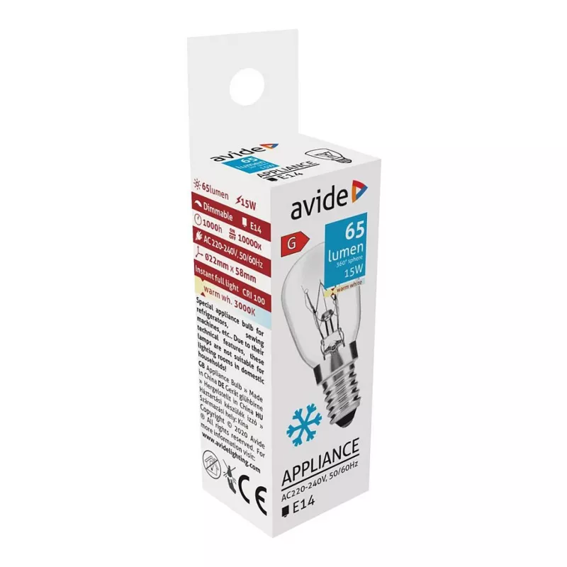 Avide halogeenlamp 65lm 15W E14 warmwit 3000K C35 kaars