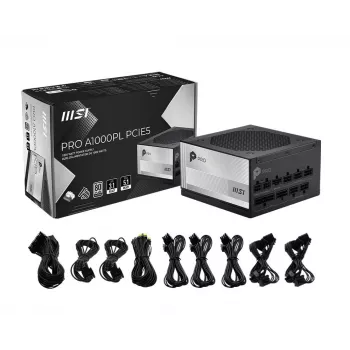 MSI PRO A1000PL PCIE5 1000W 80 PLUS Gold volledig modulair ATX 3.0 voeding