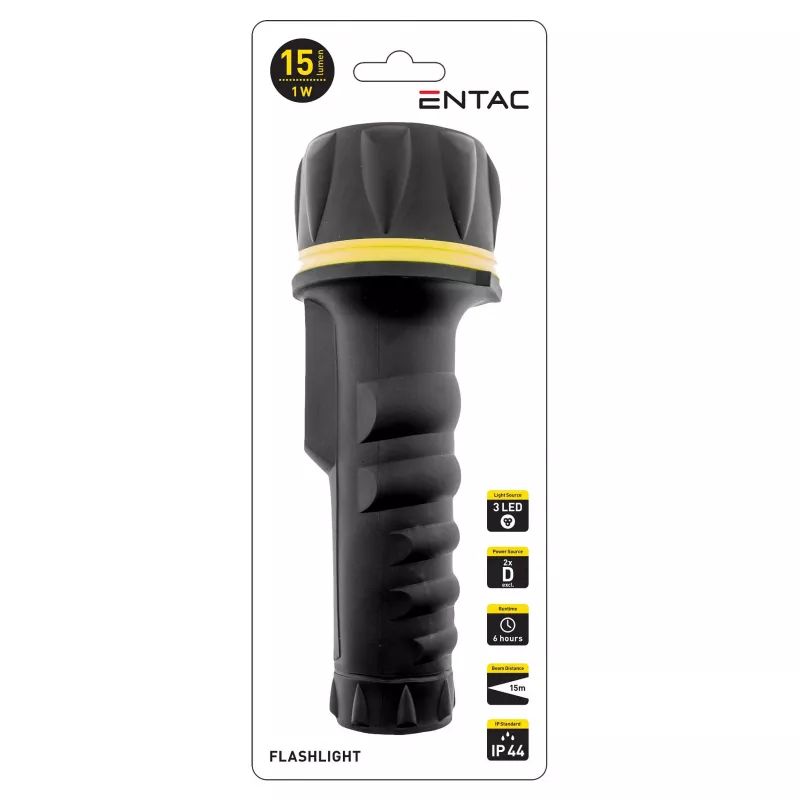 ENTAC EFL-2D-PL zaklamp 2D kunststof zwart