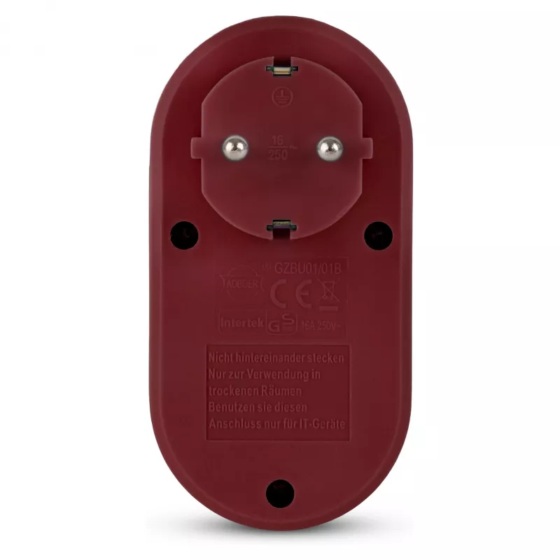 ENTAC stopcontactadapter met 2x USB-A bordeaux