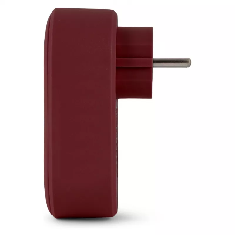 ENTAC stopcontactadapter met 2x USB-A bordeaux