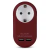 ENTAC stopcontactadapter met 2x USB-A bordeaux