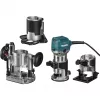 Makita RT0702CX3J kantenfrees 710W 8mm spantang met 3 voetplaten MAKPAC-koffer