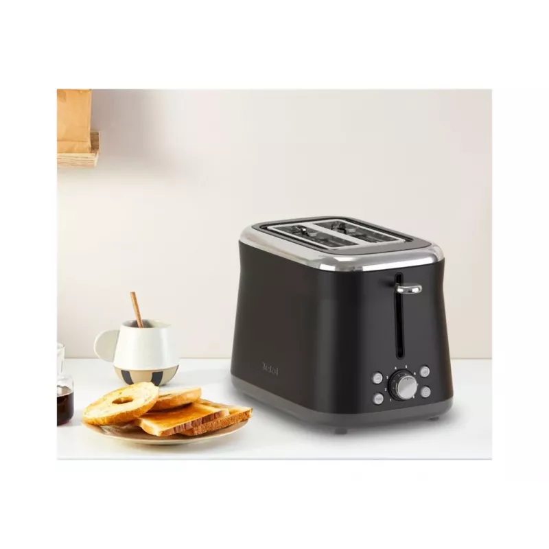 TEFAL toaster TT7208E0 Collection Retro 850 W 2 slots roestvrijstaal zwart