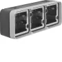 Hager WNA683 opbouw-behuizingsonderdeel 3-voudig horizontaal met frame en kabelinvoer, zuiverwit