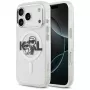 Karl Lagerfeld IML Glitter Karl & Choupette Sketch Logo MagSafe Case voor iPhone 17 Pro, Transparant