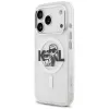 Karl Lagerfeld IML Glitter Karl & Choupette Sketch Logo MagSafe Case voor iPhone 17 Pro, Transparant