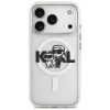 Karl Lagerfeld IML Glitter Karl & Choupette Sketch Logo MagSafe Case voor iPhone 17 Pro, Transparant