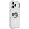 Karl Lagerfeld IML Glitter Karl & Choupette Sketch Logo MagSafe Case voor iPhone 17 Pro, Transparant