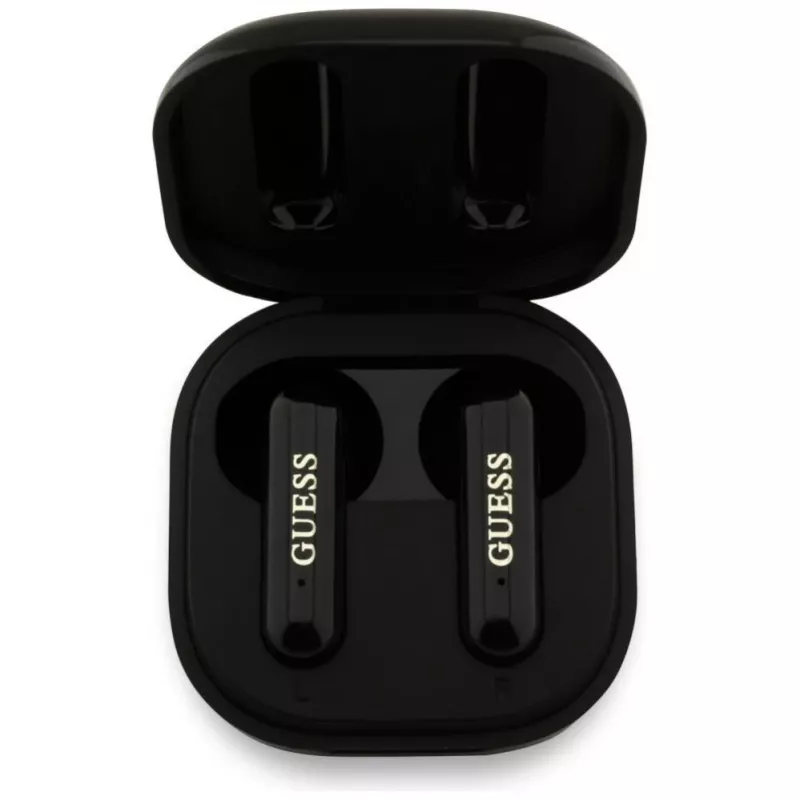 Guess 4G Metal Logo True Wireless Stereo Bluetooth-oordopjes met oplaadcase (zwart)