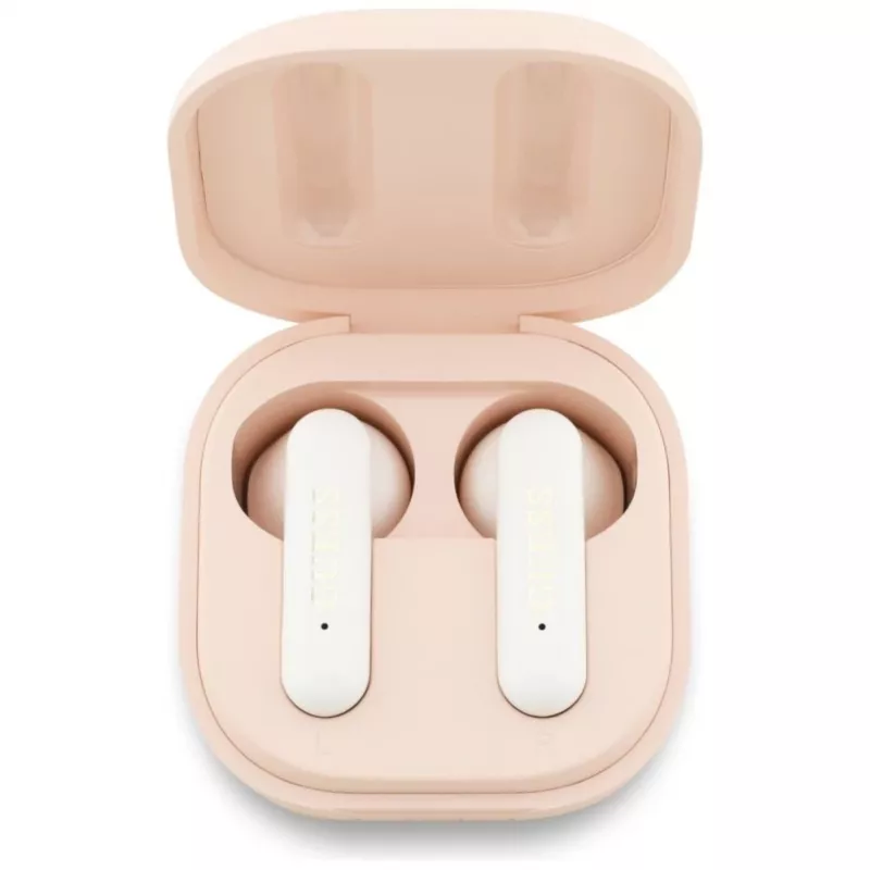 Guess 4G Metal Logo True Wireless Stereo Bluetooth 5.0 Earbuds met oplaadcase - Roze
