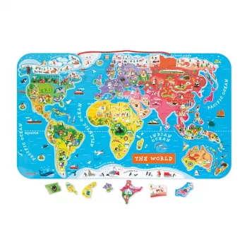 Janod magnetische puzzel wereldkaart