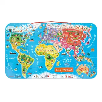 Janod magnetische puzzel wereldkaart