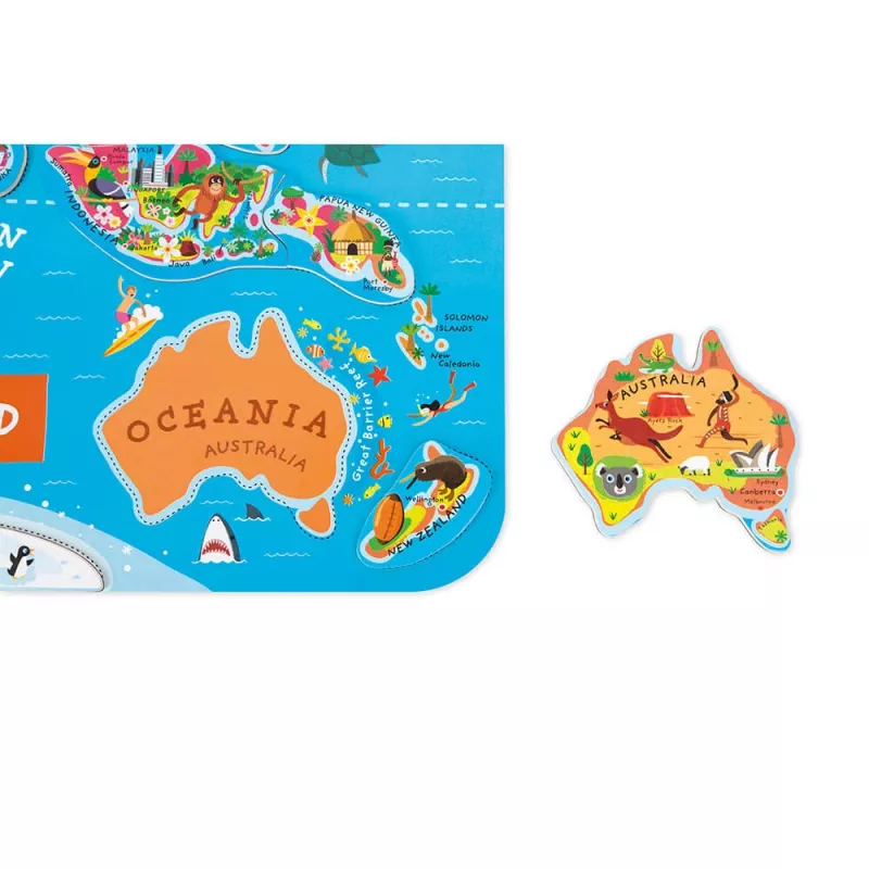 Janod magnetische puzzel wereldkaart