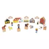 Janod houten bouwblokken & figurenset 34-delige dorp kruispunt 2+