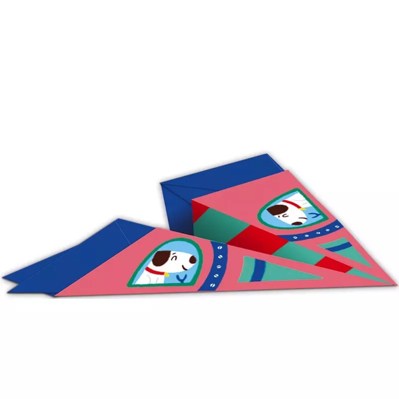 Janod papier vliegtuigjes met lanceerder - DIY-knutselset voor kinderen