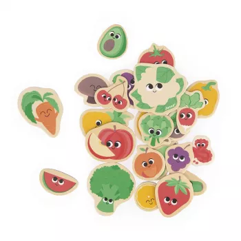 Janod fruit- en groentemagneten, 24-delige set