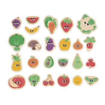 Janod fruit- en groentemagneten, 24-delige set