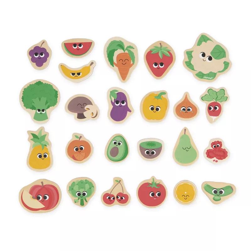 Janod fruit- en groentemagneten, 24-delige set