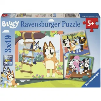 RAVENSBURGER kinderpuzzel Bluey - Creating Memories (3 x 49 stukjes)