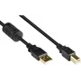 GoodConnections USB 2.0 kabel USB Type-A naar USB Type-B met ferrietkern, verguld, zwart, 5m (GC-M0083)