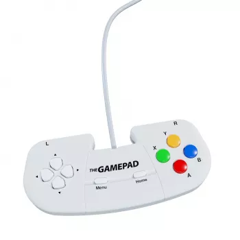 Retro Games The Gamepad White - bedrade USB-gamepad voor PC, Mac, ZX Spectrum, THEC64, THEA500 Mini - digitaal steelkruis, 10 toetsen, 1,8 m kabel