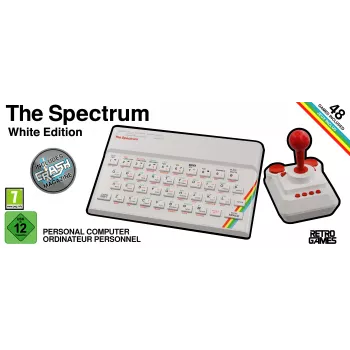 Retro Games The Spectrum White Edition - ZX Spectrum HD-console met joystick en meer dan 40 voorgeïnstalleerde spellen