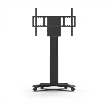 Kindermann DisplayLift² Mobile X-voet elektrische gemotoriseerde tv-wagen voor 42-98 inch displays, 150 kg draagvermogen, zwart/zilver
