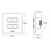MIBOXER ESW2B 2-voudige smart switch LED-afstandsbediening met WiFi en 2,4 GHz bewegingssensor en dimmer