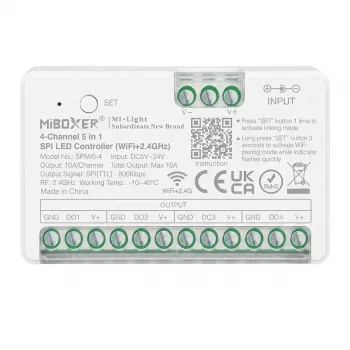 MIBOXER SPIW5-4 pixel LED-controller SPI-serie 5 in 1 SPI (2,4GHz+WiFi) 4 kanalen