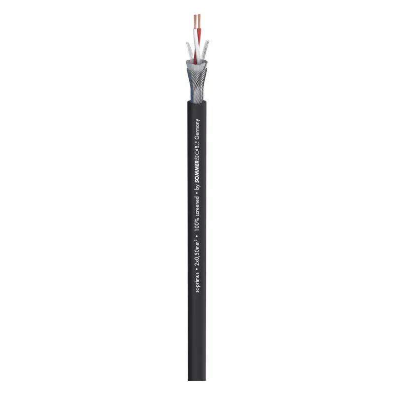 Sommer Cable SC-Primus microfoonkabel, 2 x 0,50 mm², PVC Ø 6,7 mm, zwart, meterware (200-0151)
