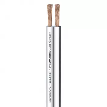 Sommer Cable SC-Prisma luidsprekerkabel, 2 x 2,50 mm², PVC 9,1 x 4,3 mm, wit (401-0250-WS)