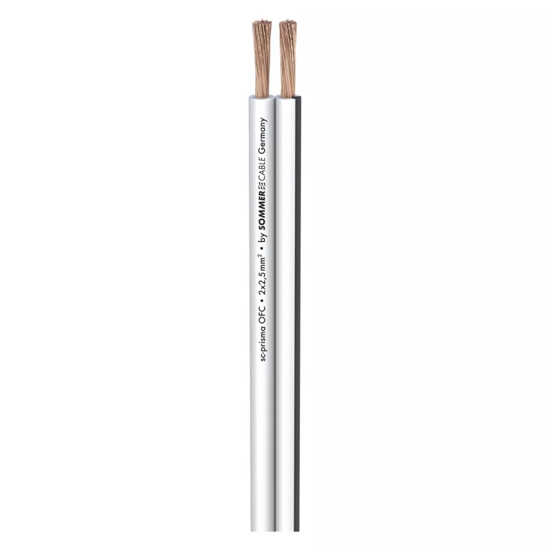 Sommer Cable SC-Prisma luidsprekerkabel, 2 x 2,50 mm², PVC 9,1 x 4,3 mm, wit (401-0250-WS)