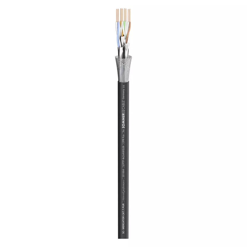 Sommer Cable SC-Mercator CAT.7 PUR netwerkkabel, PUR, Ø 6,4 mm, zwart, per meter verkocht (581-0071)