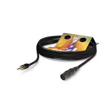 Sommer Cable Club Series MKII patch-/insertkabel, 2 x 0,34 mm², XLR-stekker 3-pol. naar 3,5-mm-stereo-minijackstekker, HICON, zwart, 2,5 m (CSDQ-0250-SW)