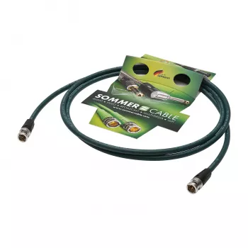 Sommer Cable SC-Vector PLUS 1.2/4.8 DZ UHD video-patchkabel, BNC-stekker naar BNC-stekker, NEUTRIK, groen, 30 m (DZGR-3000-GN-SW)