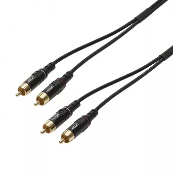 Sommer Cable SC-Onyx 2025 MKII stereo-cinchkabel, asymmetrisch, 2 x 1 x 0,25 mm², 2x cinchstekker naar 2x cinchstekker, HICON, zwart, 5 m (ON81-0500-SW)