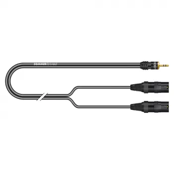 Sommer Cable SC-Onyx 2025 MKII stereo-splitkabel, 2 x 1 x 0,25 mm², 3,5-mm-stereo-miniklinkstekker naar 2x XLR-stekker 3-pol., HICON, zwart, 2,5 m (ON9V-0250-SW)