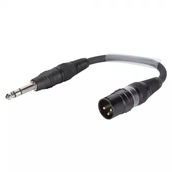 Sommer Cable adapterkabel, 6,3-mm stereoklinkstekker naar XLR-stekker 3-polig, zwart, 0,15 m (SGFDU0015-SW)