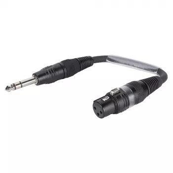 Sommer Cable adapterkabel, 6,3-mm stereoklinkstekker naar XLR-bus 3-polig, zwart, 0,15 m (SGFGU0015-SW)