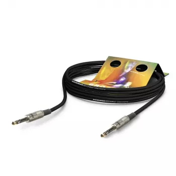 Sommer Cable Stage 22 Highflex patch-/insertkabel, 2 x 0,22 mm², 6,3-mm-stereojackstekker naar 6,3-mm-stereojackstekker, HICON, zwart, 5 m (SG2S-0500-SW)