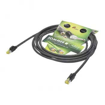 Sommer Cable SC-Mercator CAT.7 PUR netwerkkabel, 8 x 0,14 mm², RJ45 naar RJ45, HIROSE, zwart, 5 m (P7HS-0500-SW)