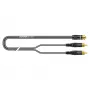 Sommer Cable SC-Onyx 2008 audio-adapterkabel, 2 x 1 x 0,08 mm², 2x cinchstekker naar 3,5-mm stereo-miniklinkbus, HICON, zwart, 2,5 m (O84W-0250-SW)