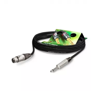 Sommer Cable Stage 22 Highflex microfoonkabel, 2 x 0,22 mm², XLR-bus 3-pol. naar 6,3-mm monoklinkstekker, NEUTRIK, zwart, 5 m (SG79-0500-SW)
