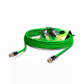 Sommer Cable SC-Slimline (RCB) 75 Ω video-patchkabel, BNC-stekker naar BNC-stekker, NEUTRIK, groen, 0,3 m (SNGR-0030-GN-SW)